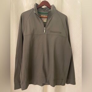 Tommy Bahama Football Gray Green Seahawks Quarter-Zip Pullover Size Large